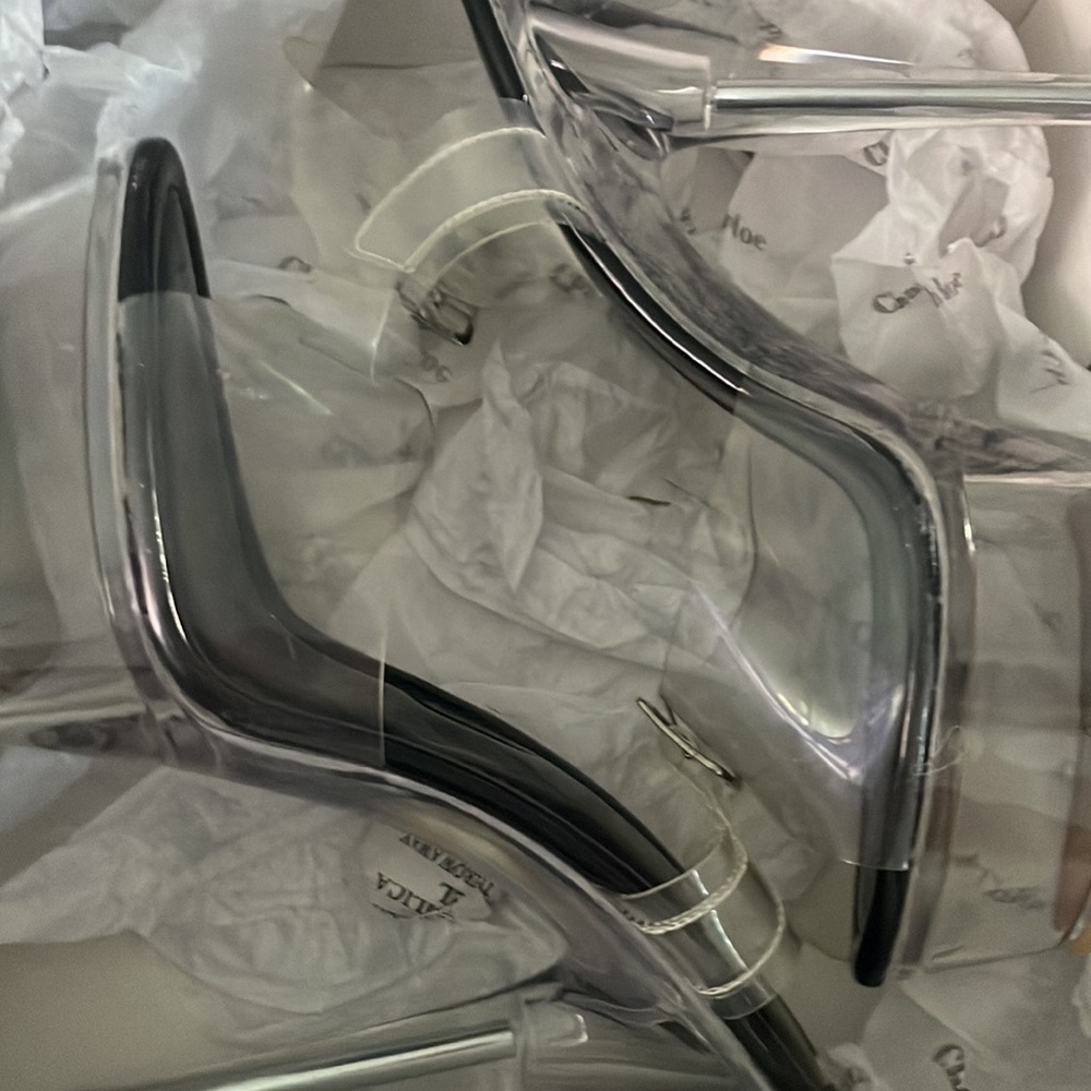 CHASE & CHLOE SERENITY-1 WOMEN'S CLEAR STILETTO HIGH HEEL PLATFORM pumps - Picture 4 of 12